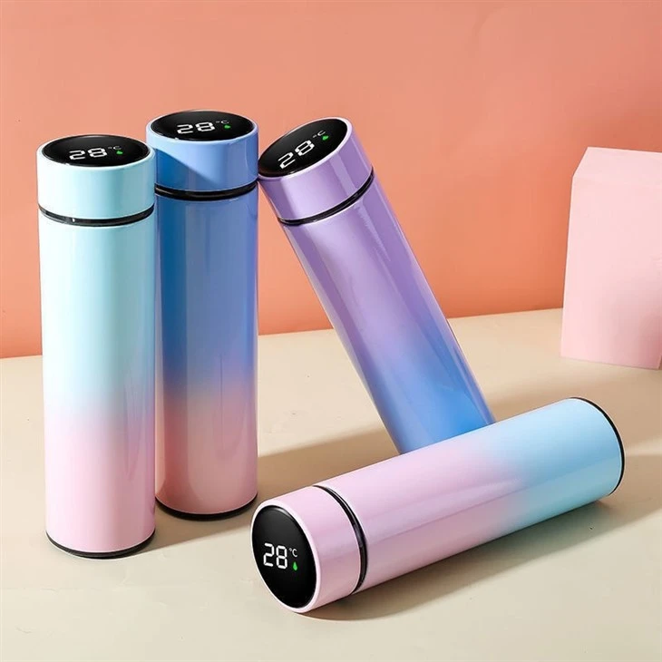 Led Temperature Display Vaccum Flask Stainless Steel Smart Led Water Bottle